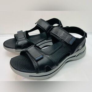 Skechers Black and Gray Sport Sandals with Adjustable Straps